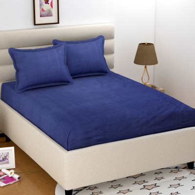 Divine Homes 144 TC Polycotton Double Solid Flat Bedsheet(Pack of 1, Royal Blue)