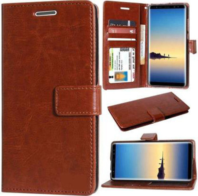 METOO Flip Cover for Karbonn Frames S7 FLIP COVER(Brown, Dual Protection)
