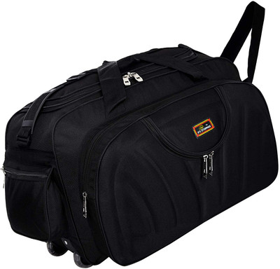 Inte Enterprises (Expandable) Unisex Polyester 40 litres Waterproof Travel Duffle Bag With Roller Wheels Duffel With Wheels (Strolley)