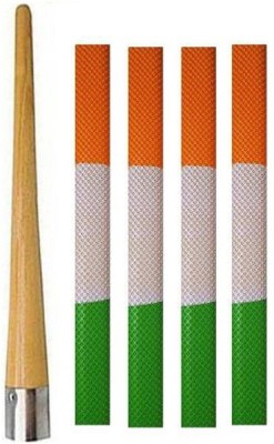 Y2M Set of 4 Cricket Bat Tri Colour Grip (Tiranga Grip )+ One Wooden Cone Diamond(Multicolor, Pack of 5)