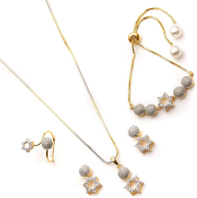 anjni creation Brass Silver Jewellery Set(Pack of 1)