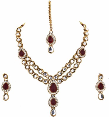 CATALYST Alloy Gold-plated Maroon, Silver Jewellery Set(Pack of 1)