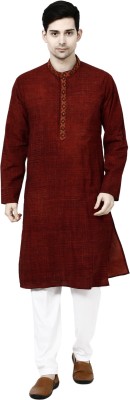 TAVAN Men Solid Straight Kurta(Red)