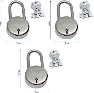 SATYAM Dis.Long-65-3 Padlock(Steel, Silver)