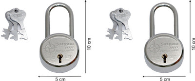 SATYAM Dis.Long-50-2 Padlock(Steel, Silver)