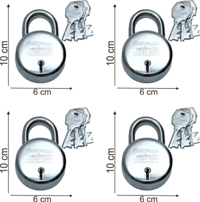 SATYAM Discover-65-4 Padlock(Steel, Silver)