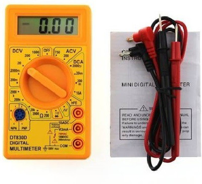 diykit 1000V DC/750V AC DT830D Digital Multimeter(Yellow 2000 Counts)