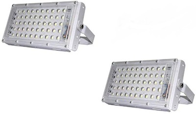 SHOPEE Power led 50watt LED watt Ultra Thin Slim 50 LED Flood Outdoor Light Cool White Waterproof (Pack of 2) Flood Light Outdoor Lamp(White)