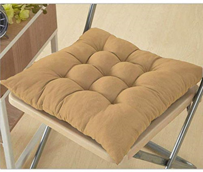 Texlux Microfibre Solid Chair Pad Pack of 1(Beige)