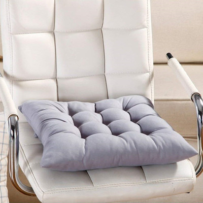 Texlux Microfibre Solid Chair Pad Pack of 1(Grey)