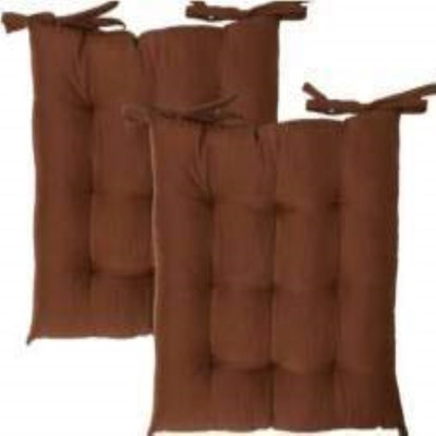 Texlux Microfibre Solid Chair Pad Pack of 2(Brown)