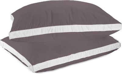 Mom's Moon Cozy Comfort Gussated Microfibre Solid Sleeping Pillow Pack of 2(Grey)