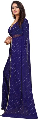 JiproStore Printed Daily Wear Chiffon Saree(Blue)