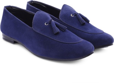 Sabates Suede Loafer Shoes For Men |Men's Casual Suede Material Loafer & Moccasins Shoe Loafers For Men(Blue)