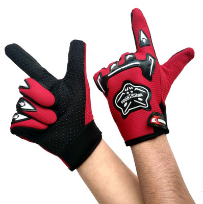 DreamPalace India Gloves Shockproof Foam Padded Outdoor Riding Full Finger Glove For Men Riding Riding Gloves(Red)