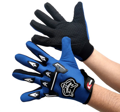 Xwon Gloves Shockproof Foam Padded Outdoor Riding Full Finger Glove For Men Riding Gloves(Blue)