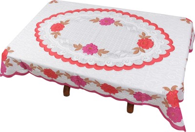 CHANDER Floral 8 Seater Table Cover(White, Cotton)