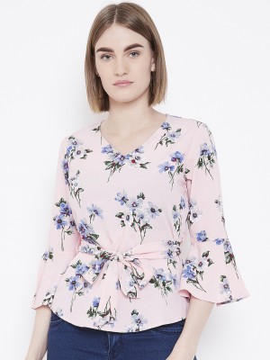 Deewa Casual 3/4 Sleeve Printed Women Pink Top