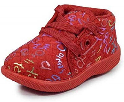 NEOBABY Boys & Girls Slip on Sneakers(Red, 6 - 9 Months)