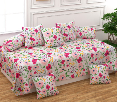 CASTIQA Polycotton Abstract Diwan Set(Multicolor)