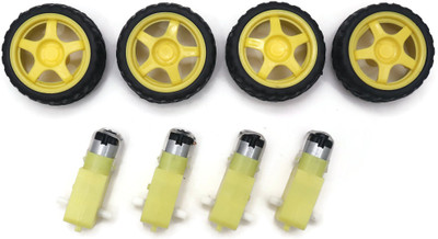 Electronic Spices DC Electric Motor 3-6V Dual Shaft Geared TT Magnetic Gearbox Engine with Toy Car Tire Wheel Motor Control Electronic Hobby Kit