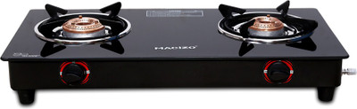 MACIZO Preto ISI certified Glass Manual Gas Stove(2 Burners)