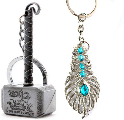ShopTop Oh My God Stone Studded And Metal Thor Hammer 3D Key Chain Key Chain