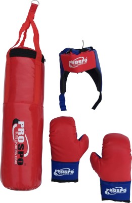 PROSPO Leather Boxing Set Kit for Youth (1-8) Years Old, (Blue Red) Boxing Kit