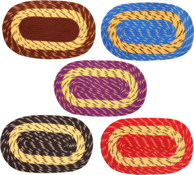 kiara Creations Polyester Door Mat(Multicolor, Medium, Pack of 5)