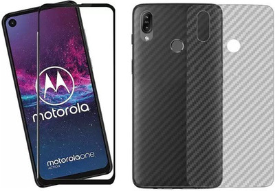 Bigil Screen Protector Accessory Combo for Moto One Action(Black & Transparent)