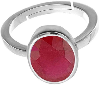 Kevat Gems Natural Certificate Ruby/Manik/Manak 7.5 Carat Or 8.25 Ratti Men Adjustable Silver Ruby Ring Silver Ruby Ring