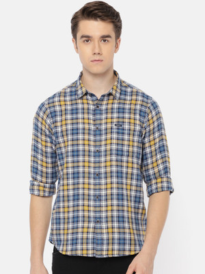 Pepe Jeans Men Checkered Casual White Blue Yellow Shirt