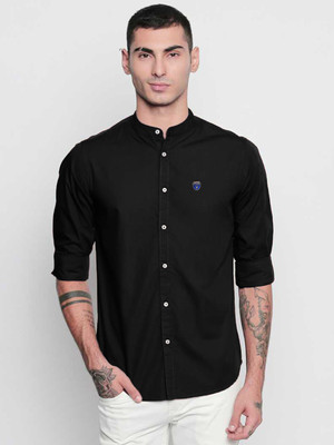 FUBAR Men Solid Party Black Shirt