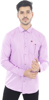 Kailashi's Collection Men Self Design Casual Pink Shirt