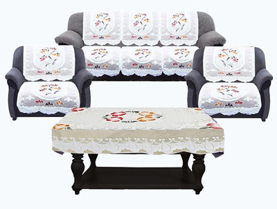 igi Cotton 3+1+1 Seater Sofa Floral Cover(Pack of 7 Multicolor)