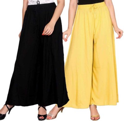 PinkCity Style Relaxed Women Yellow Trousers