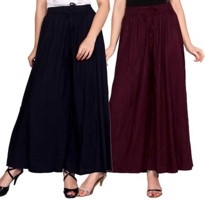 URVASHI FASHION Relaxed Women Dark Blue, Maroon Trousers