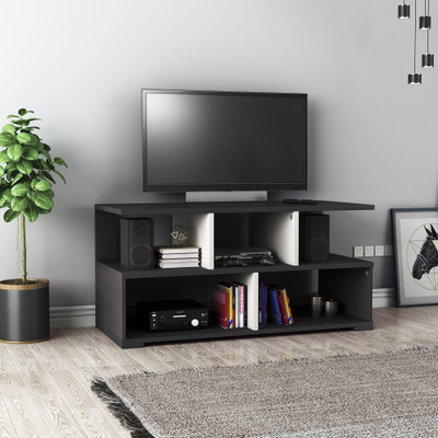 Flipkart Perfect Homes Omnia Engineered Wood TV Entertainment Unit(Finish Color - Melamine Wenge + White)