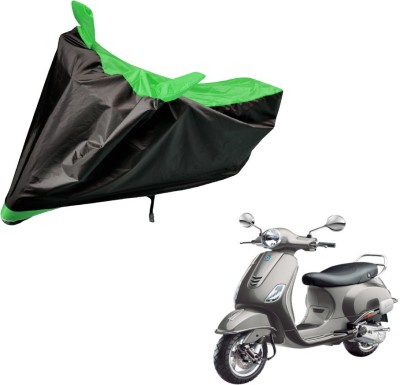 Amanzo Two Wheeler Cover for Piaggio(Vespa VXL, Black, Green)