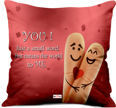 ME&YOU Microfibre Quotes Cushion Pack of 1(Multicolor)