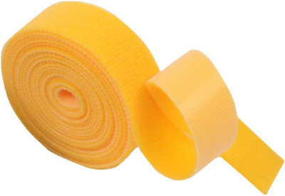 Vardhman Self Gripping Double Sided Hook and Loop fastener Tape, Reusable, 20 mm, Pack of 2 mts , color Yellow Stick-on Velcro(Yellow)