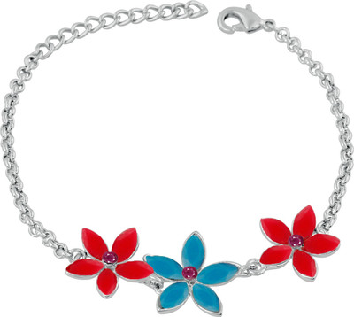 Mahi Alloy Crystal Rhodium Bracelet