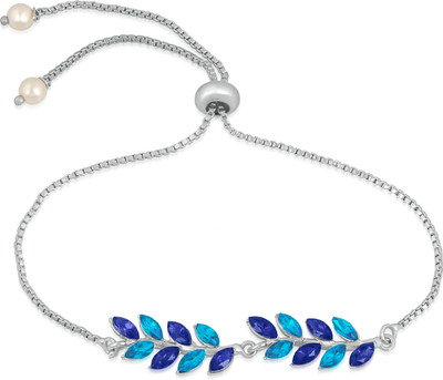 Mahi Alloy Crystal Rhodium Bracelet