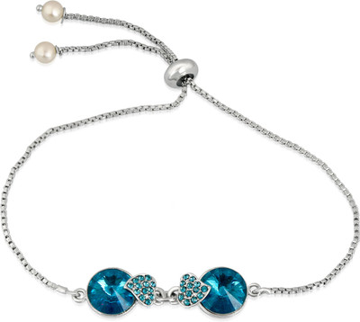 Mahi Alloy Crystal Rhodium Bracelet