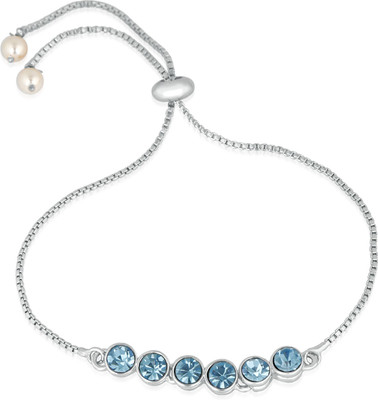 Mahi Alloy Crystal Rhodium Bracelet