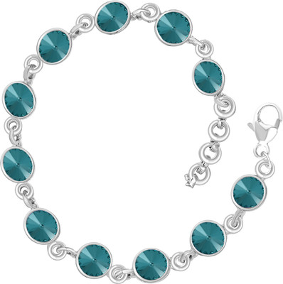 Mahi Alloy Crystal Rhodium Bracelet