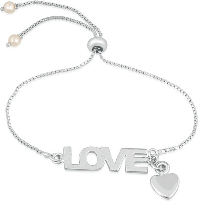 Mahi Alloy Crystal Rhodium Bracelet