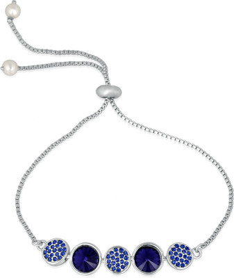 Mahi Alloy Crystal Rhodium Bracelet