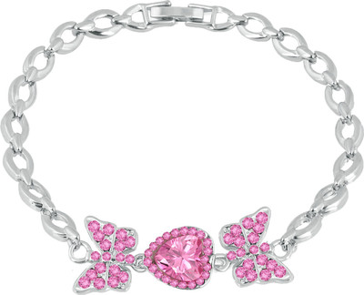 Mahi Alloy Crystal Rhodium Bracelet