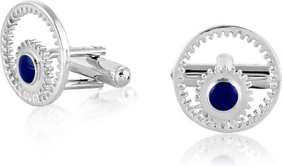 mahi Alloy Cufflink(Silver, Blue)